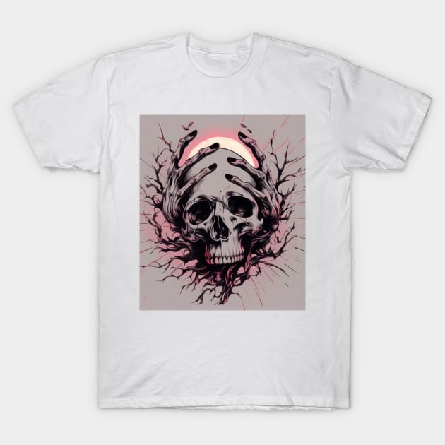 An Ink Illustration of a Skull T-Shirt by Sheptylevskyi